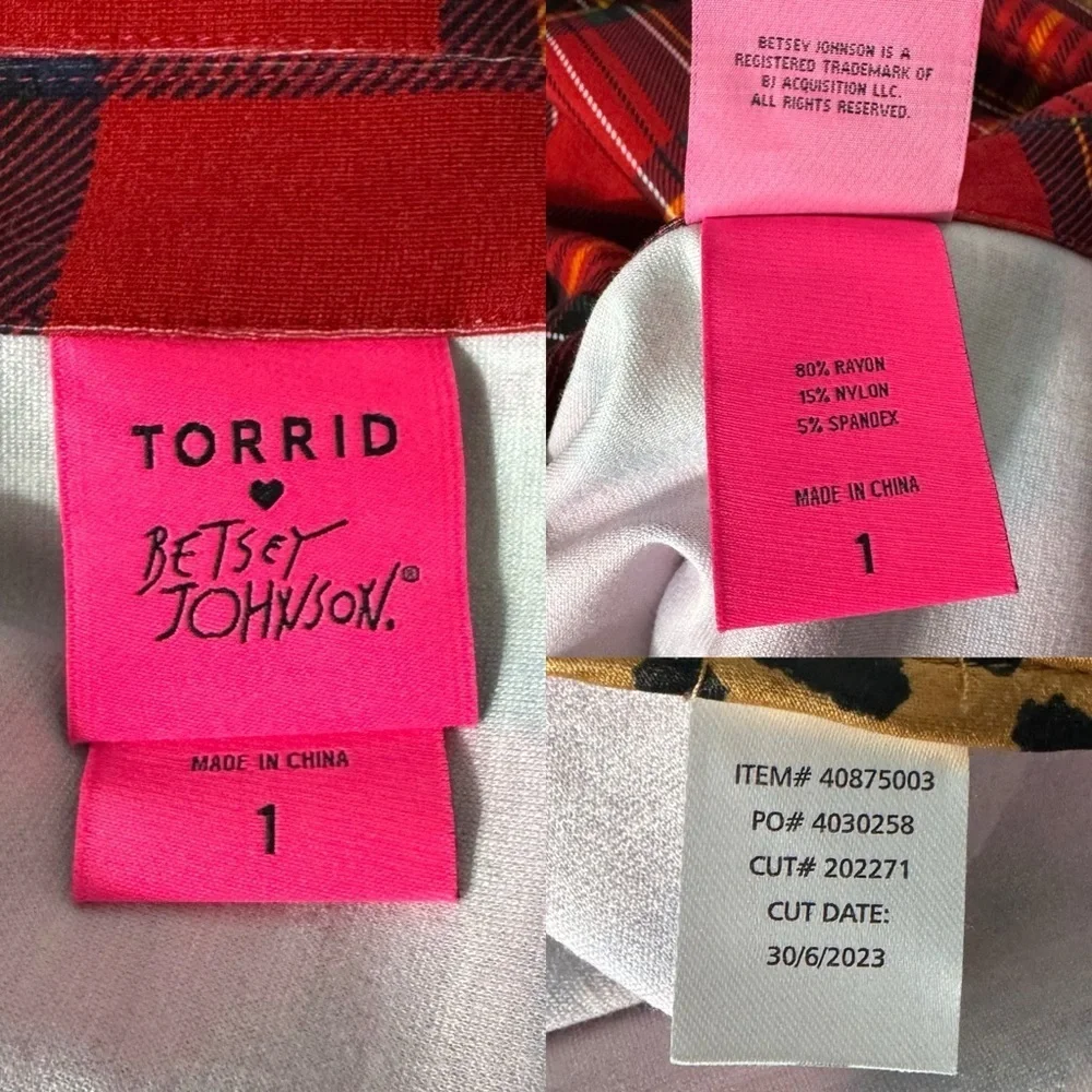 Torrid x Betsey Johnson NWT tartan plaid blazer size 1X